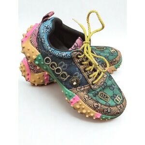 Taxi Rhinestone Canvas Bling Shoes Streetwear CHA Chunky Sole Y2K Unique Sz‎ 8